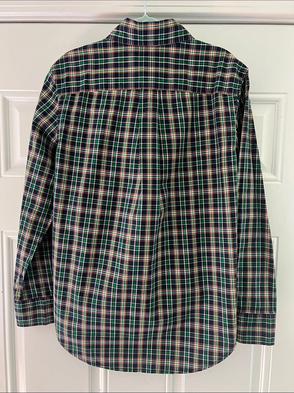 Ralph Lauren Navy and Green Plaid Button-Down Shirt Size:M (10-12)
